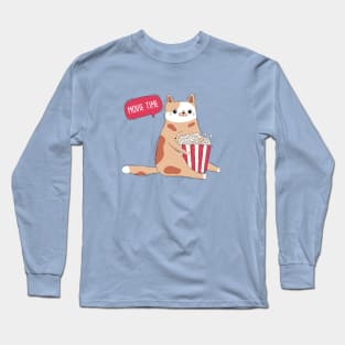 Cat and popcorn Long Sleeve T-Shirt